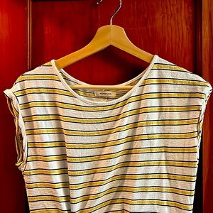 Max studio yellow/white stripe sleeveless dress